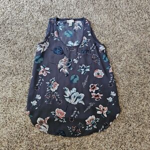 LOFT Dark Floral Tank Top